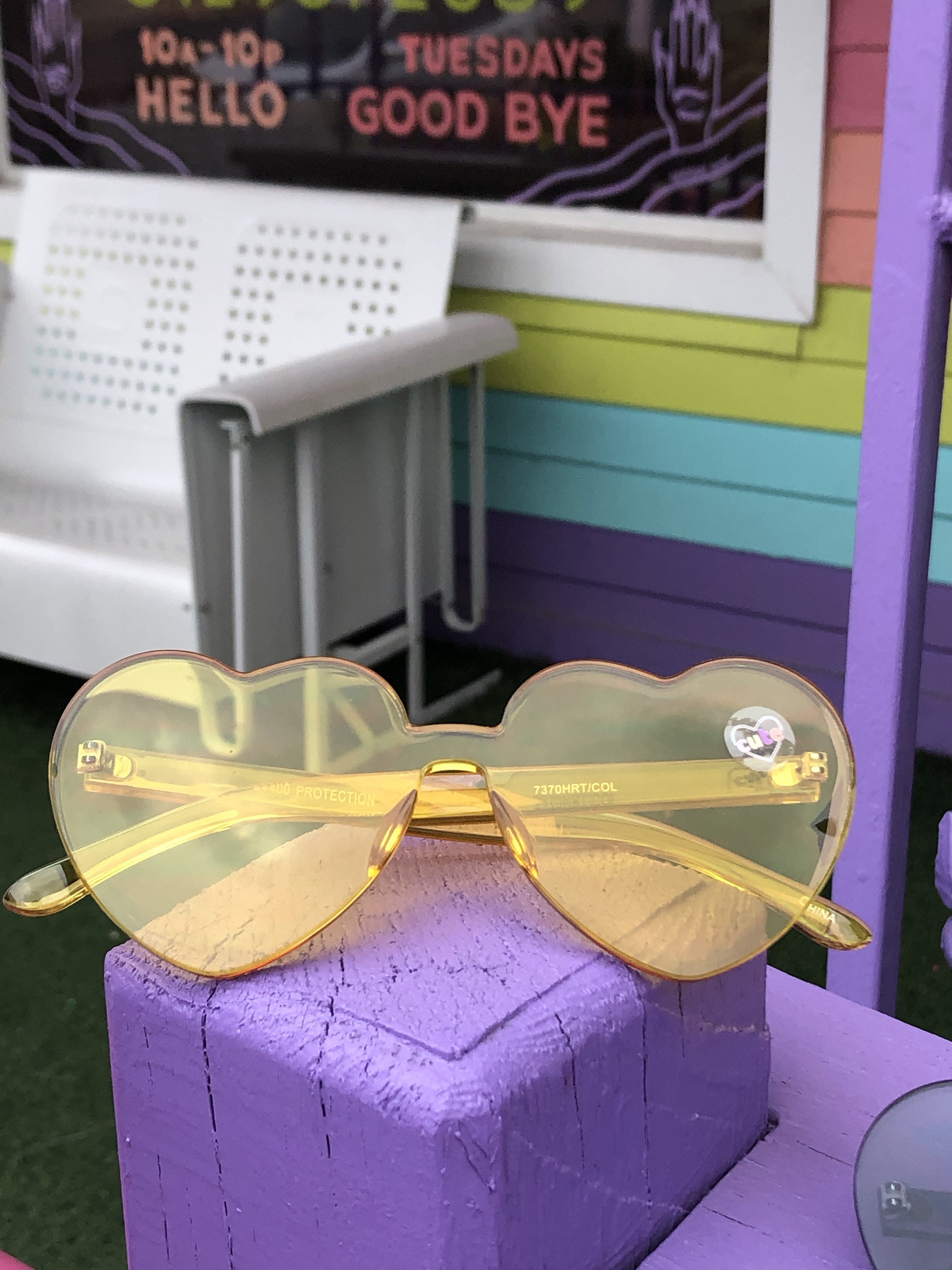 Rimless heart sunglasses