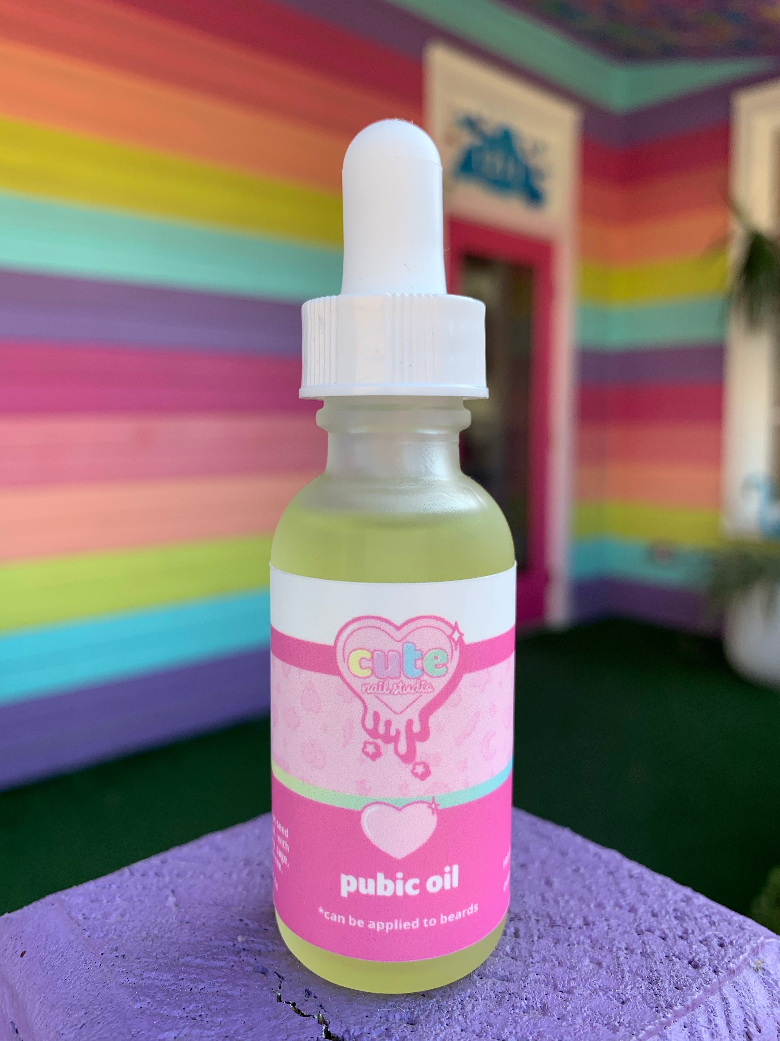 Cute pubic oil