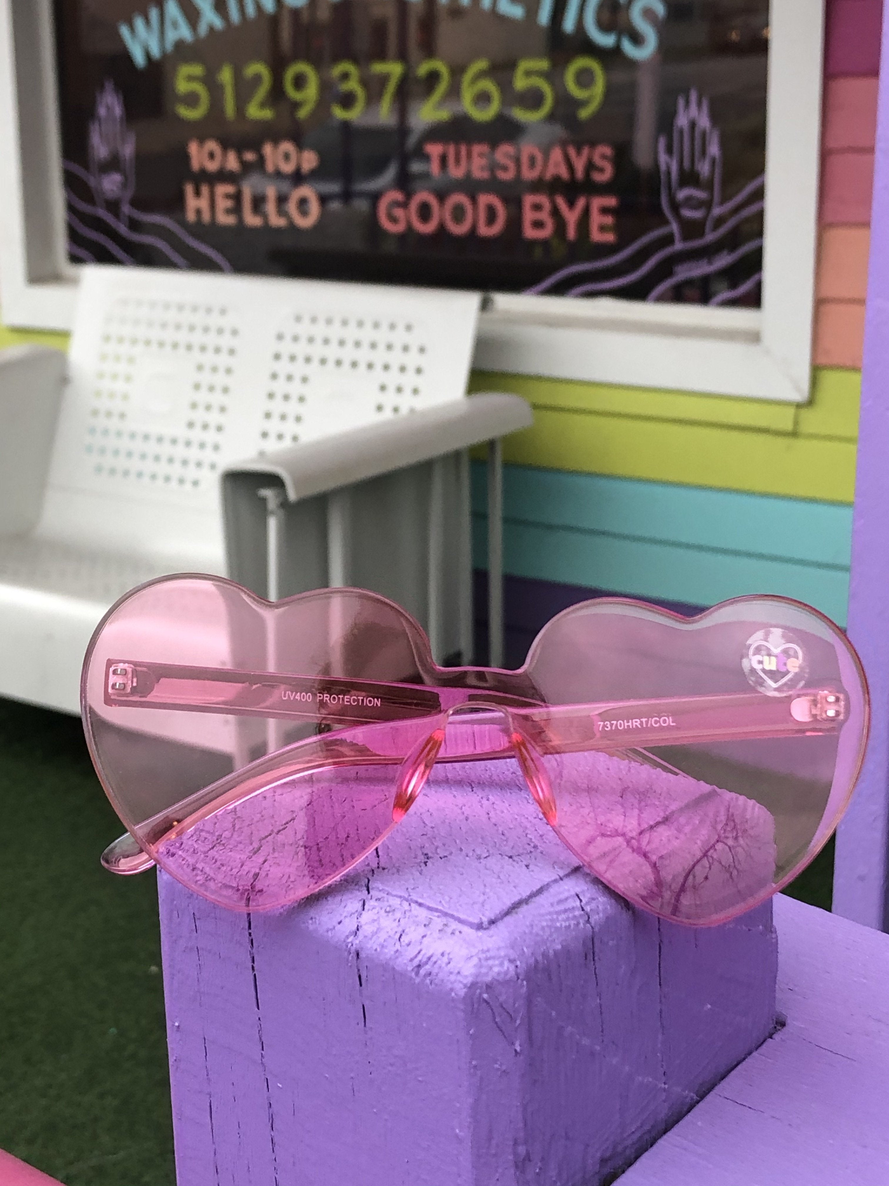 Rimless heart sunglasses